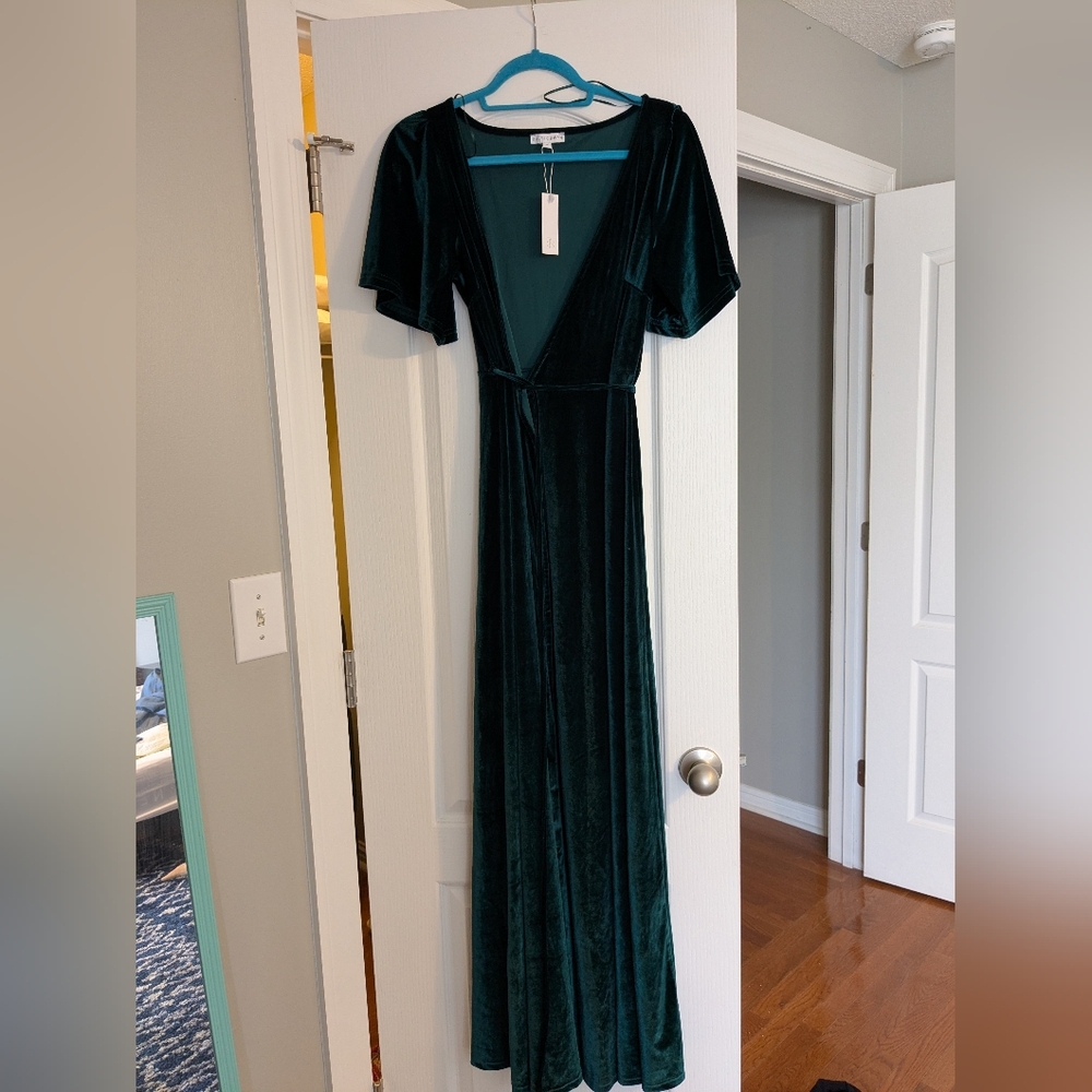 Baltic Born Emerald Green Velvet Maxi Dress